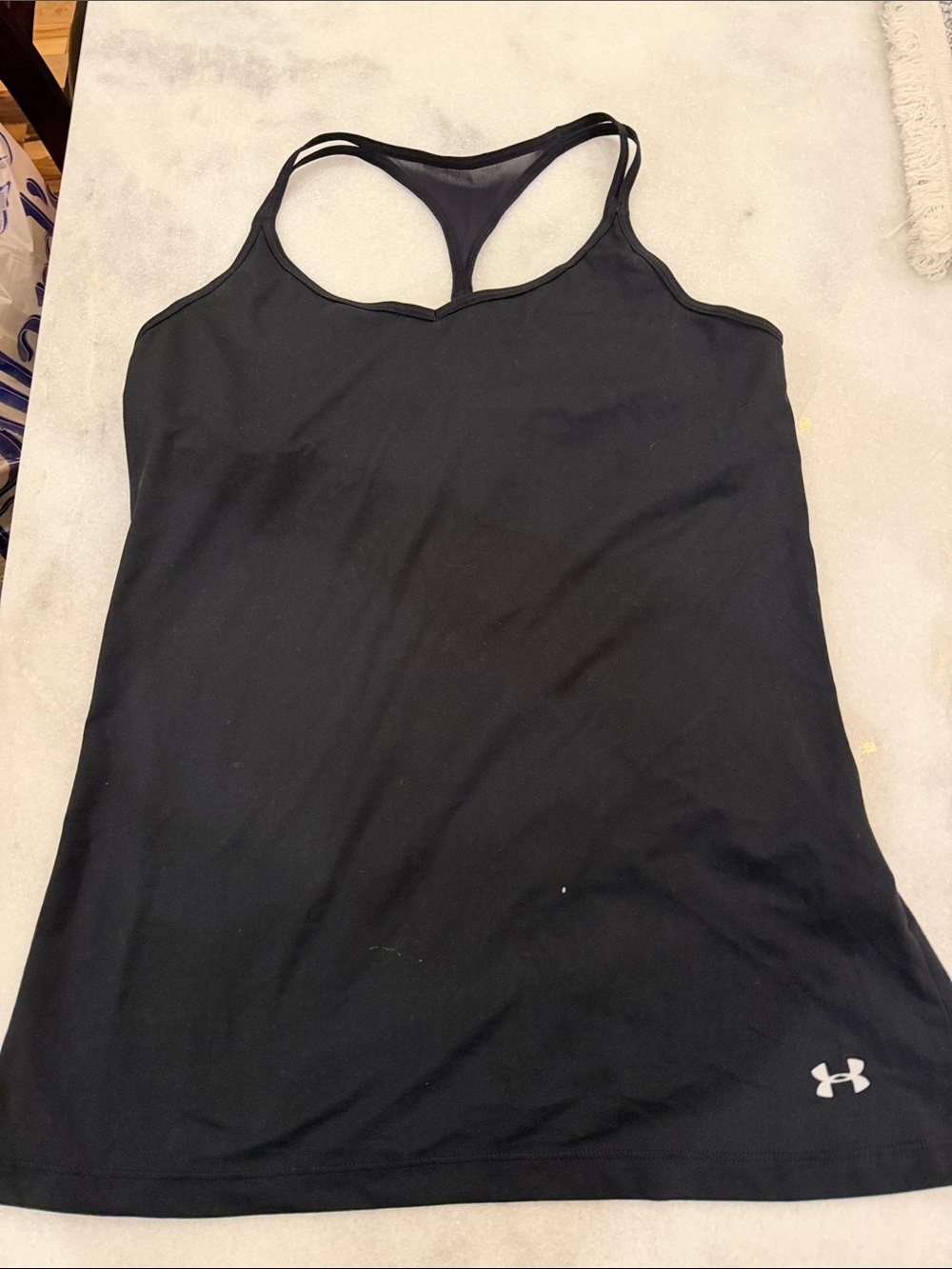 Under Armour Black Racerback Tank with Shelf Bra